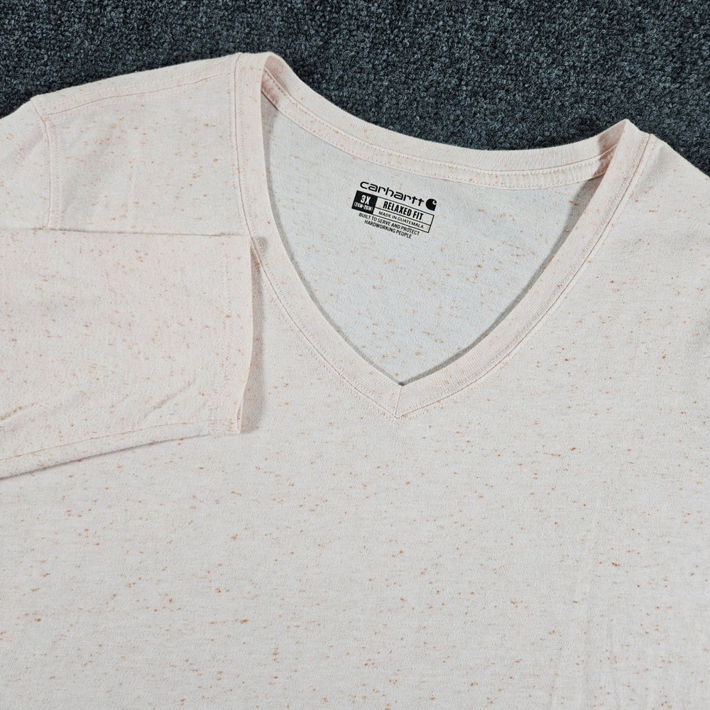 Carhartt V-Neck Long Sleeve Shirt Womens 3X Peach Heather Relaxed Fit TK4407-W